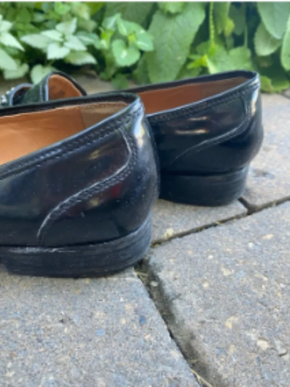 Franco Sarto Black Patent Studded Loafers Size 10.5 Summer Sale